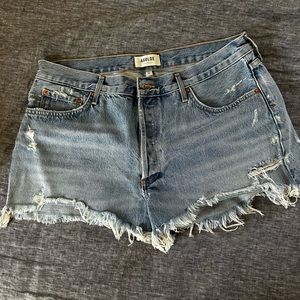 Agolde denim cut off shorts